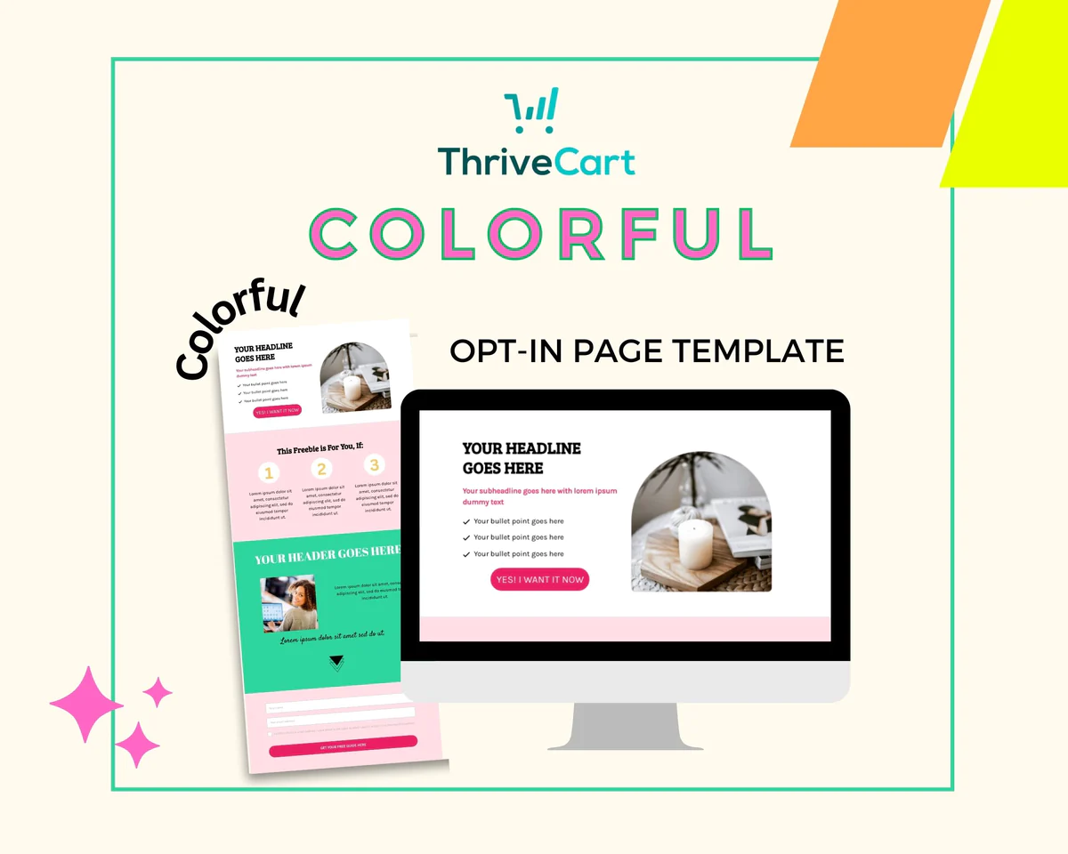 Colorful Optin Page Thrivecart